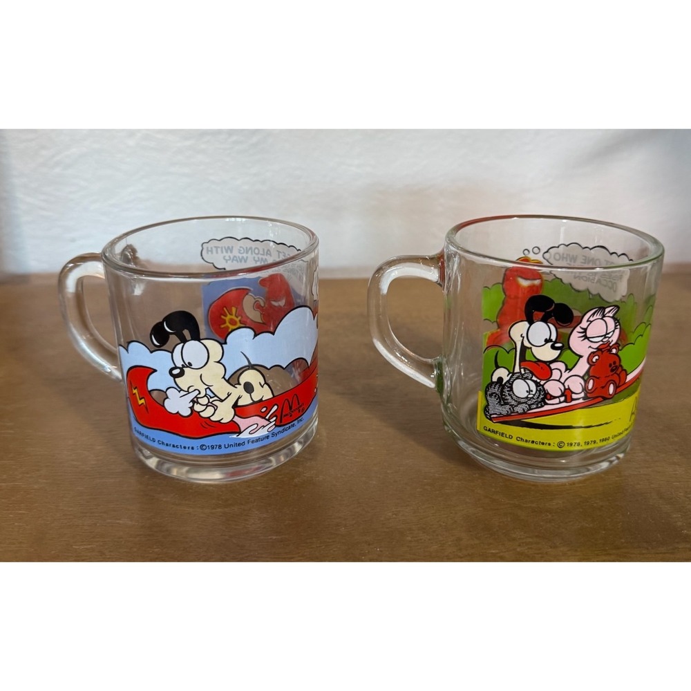 Vintage Garfield Characters Glass Mug 1978 United Feature Syndicate‎ Jim Davis